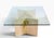 Post Modern marble base, glass top coffee table, made in Italy circa 1970/80's. The table features a two tone geometric...