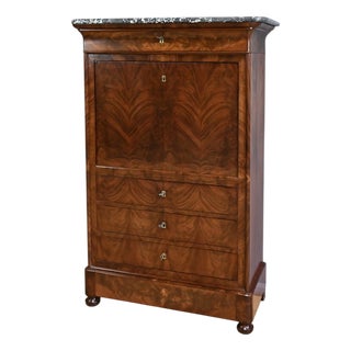 Restoration Mahogany and Burl Mahogany Secretary, Early 19th Century For Sale