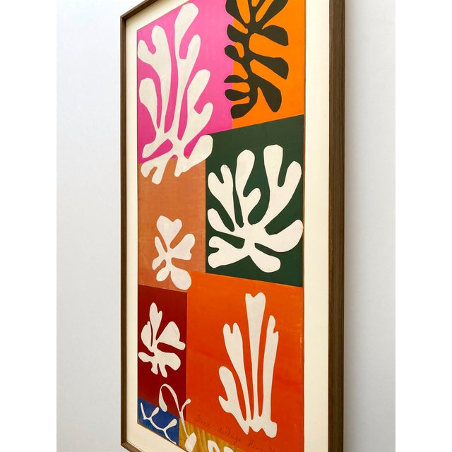 Henri Matisse Vintage 1989 Modernist Lithograph Print Framed Museum Poster " Snow Flowers " 1951 For Sale - Image 15 of 18