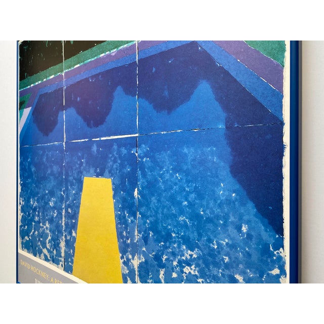 David Hockney Vintage 1988 Pop Art Lithograph Print Framed Museum Exhibition Poster " Day Pool With Three Blues ( Paper Pool #7 ) " 1978 For Sale - Image 14 of 17