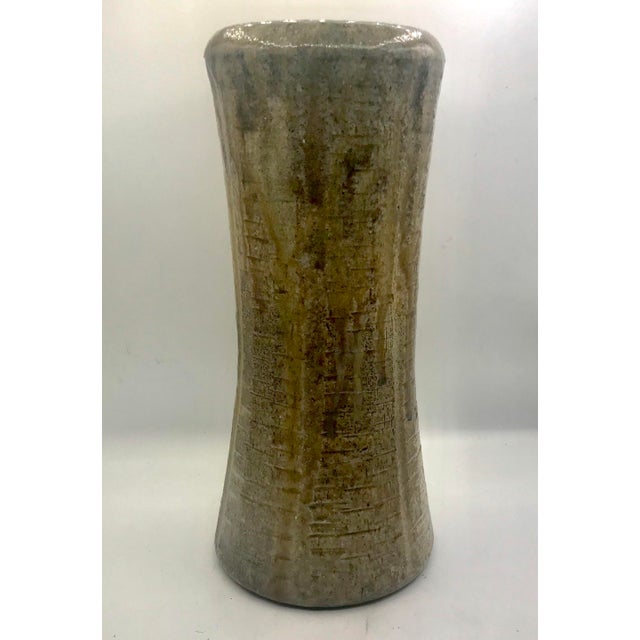 Contemporary Stoneware Vase by David Stuemfple - Signed For Sale - Image 3 of 4