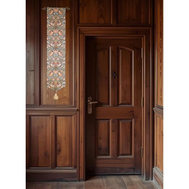 Add a refined touch to your home with this beautifully woven tapestry banner, perfect for narrow wall spaces, doorways, or...