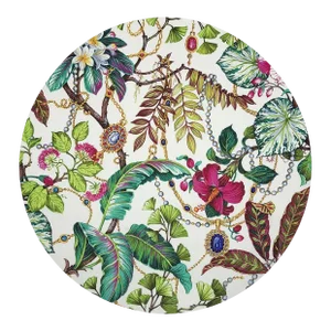 Nicolette Mayer Plumeria Natural 16" Round Pebble Placemats, Set of 4