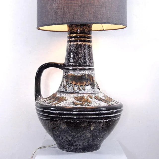 German Pottery Floor Lamp, 1960s For Sale - Image 6 of 8