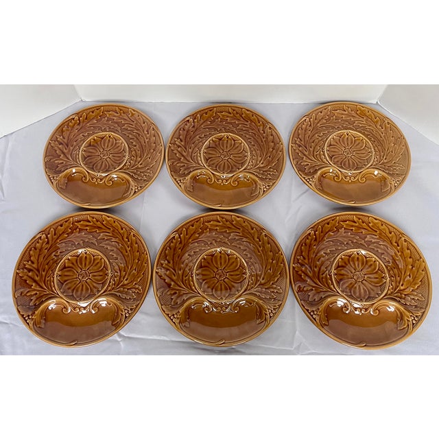 1970s Gien Gold Glaze Majolica Artichoke Plate For Sale - Image 13 of 13