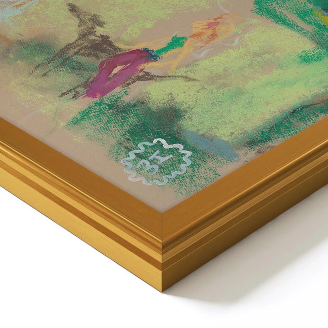 DESCRIPTION: In the Park by Happy Menocal in Gold Frame, Medium Art Print SPECIFICATIONS: Type: Framed Paper. Framed Size...