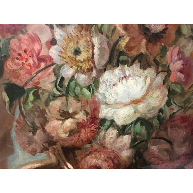 Flowers and Ruins Painting, Italian School, Oil on Canvas, Framed For Sale - Image 6 of 11