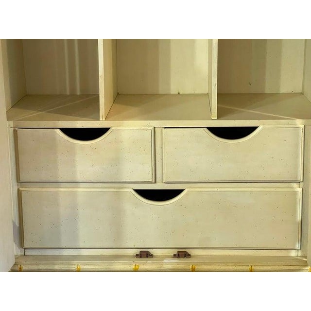 1970's Faux Bamboo Yellow Armoire by Century Furniture For Sale - Image 10 of 18