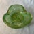 This is a vintage Murano green and gold aventurine "Zebrati" or "Graffito" art glass bowl or ashtray by Barovier & Toso,...
