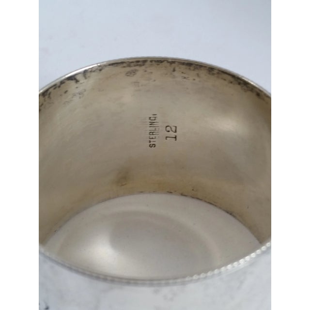 Metal Antique Sterling Silver Hand-Engraved Napkin Ring – Floral Motif & Ahw Monogram For Sale - Image 7 of 9