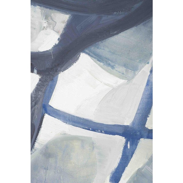 Modern Allan Erwö, Abstract Composition in Blue, White and Grey Tones,, 1970s, Oil on Canvas For Sale - Image 3 of 6
