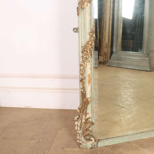 Wood French Painted Mirror, 1890s For Sale - Image 7 of 12