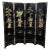 Asian Black Lacquer Four-Panel Folding Screen, Vintage For Sale