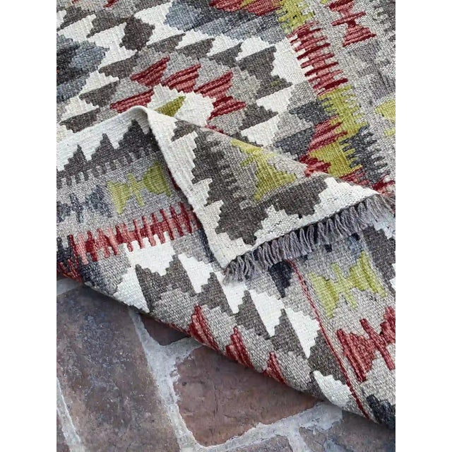 Textile Navaho Tribal Kilim Hand-Woven Wool Rug 2.7' X 3.9' For Sale - Image 7 of 8