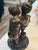 Rustic European Vintage Bronze Figural Sculpture of Whispering Children on Solid Black Marble Base For Sale - Image 3 of 5
