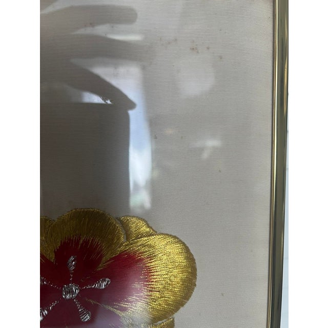 Japanese Kimono Silk Phoenix Embroidered Panels, Four-Panel Set, Mid 20th Century For Sale - Image 16 of 18