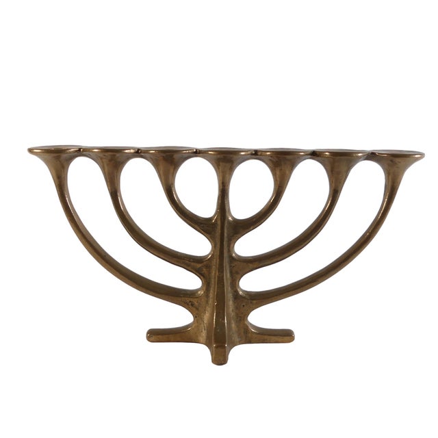 Gold Brutalist Bronze Candleholder by Harjes Metallkunst, 1960s For Sale - Image 8 of 8