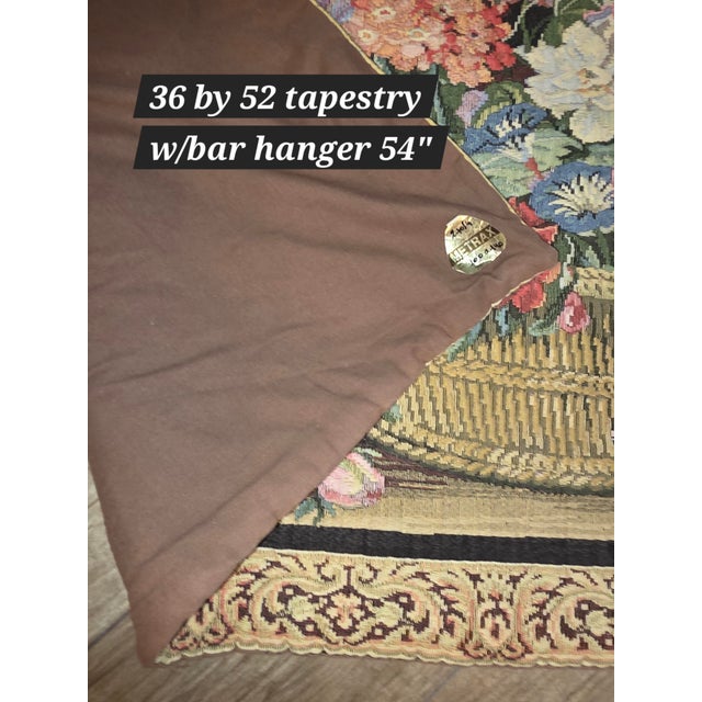 Decorative 20th C Floral Basket Tapestry For Sale - Image 4 of 9