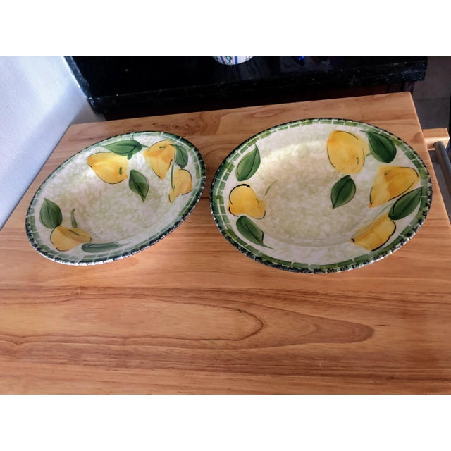 Vintage Large Italian Lemon Motif Ceramic Bowls- 2 For Sale In San Diego - Image 6 of 6
