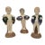 Set of 3 Antique 19th Century German Majolica Figurines For Sale