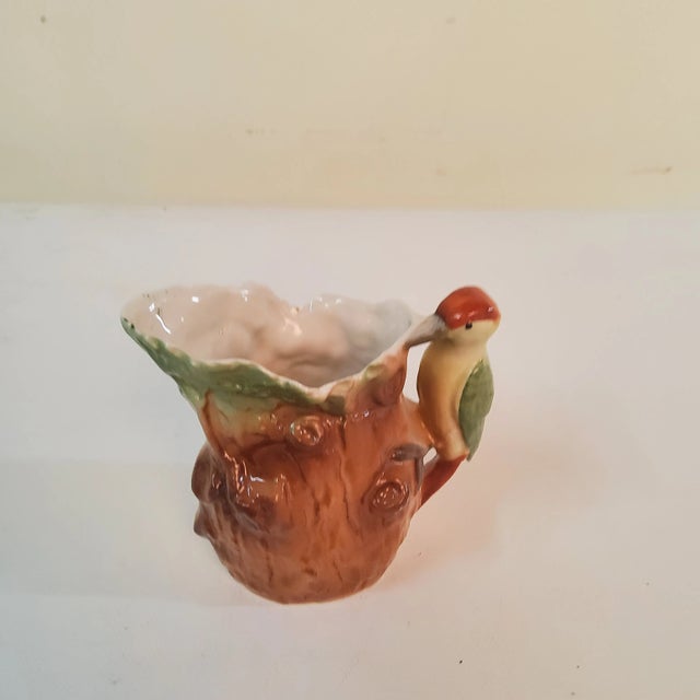 Antique German Porcelain Woodpecker Creamer Jug For Sale - Image 4 of 4