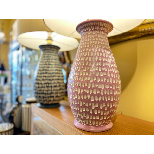 Painted Ceramic Lamps, 1970s, Set of 2 For Sale - Image 4 of 13