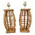 Vintage Tall Bent Bamboo Rattan Table Lamps - a Pair For Sale