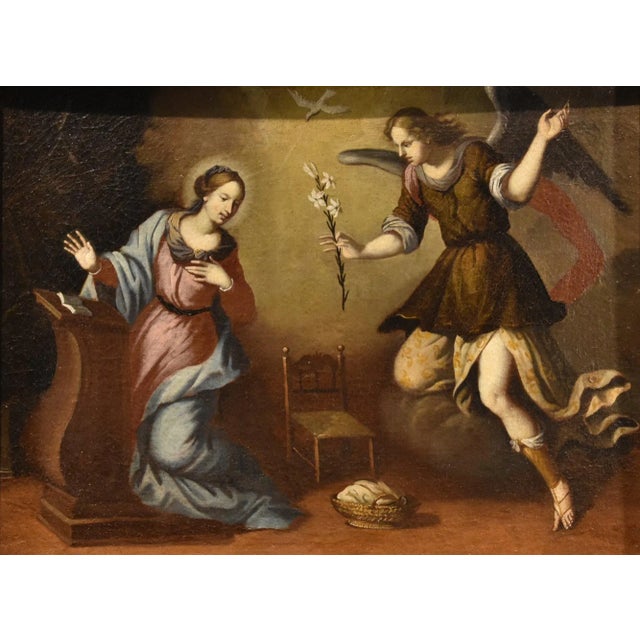 Scuola Toscana, Annunciation, 1650, Oil on Canvas, Framed For Sale - Image 16 of 16