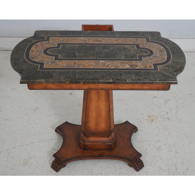 Maitland Smith Attributed Marble Top Continental Occasional Table For Sale - Image 4 of 17