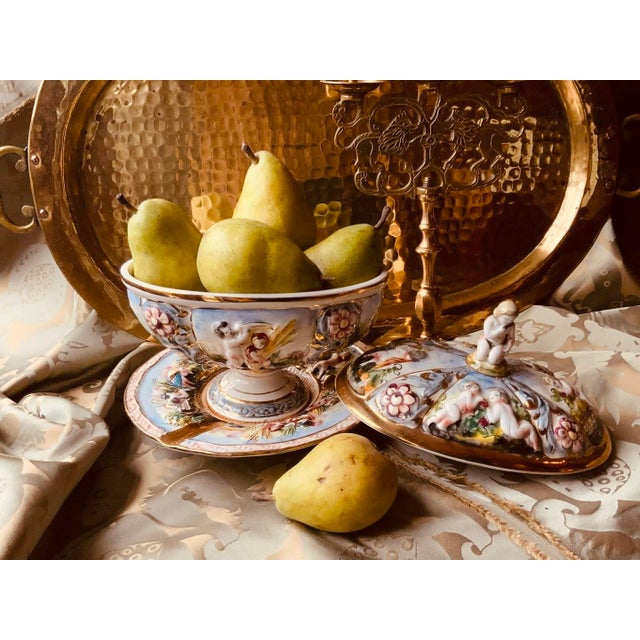 Exquisite Hand-Painted Capodimonte Plate - 9" Harvest Allegory For Sale - Image 15 of 16