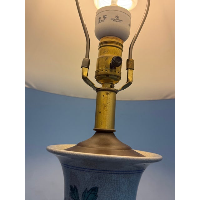 Chinoiserie Late 20th Century Aladin Lamps & Shades Floral Porcelain Table Lamp For Sale - Image 3 of 12