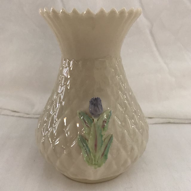 Belleek Blue Thistle Tulip Vase Chairish