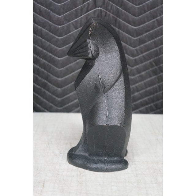 Antique Hubley Art Deco Cast Iron Modernist Black Cat Doorstop Paperweight 10" For Sale - Image 11 of 13