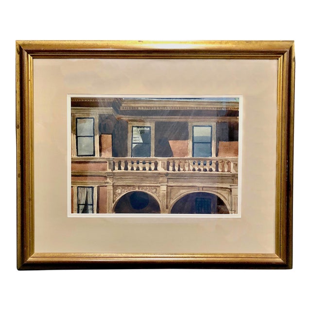Architectural Abstraction in Watercolor by William Gilroy For Sale
