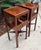 Elegant pair of antique flame mahogany one drawer side tables. Lovely patina, hand rubbed finish.
