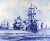 Blue Dutch Delft Tile Picture, Fleet of Ships, Blue & White, Framed For Sale - Image 8 of 9