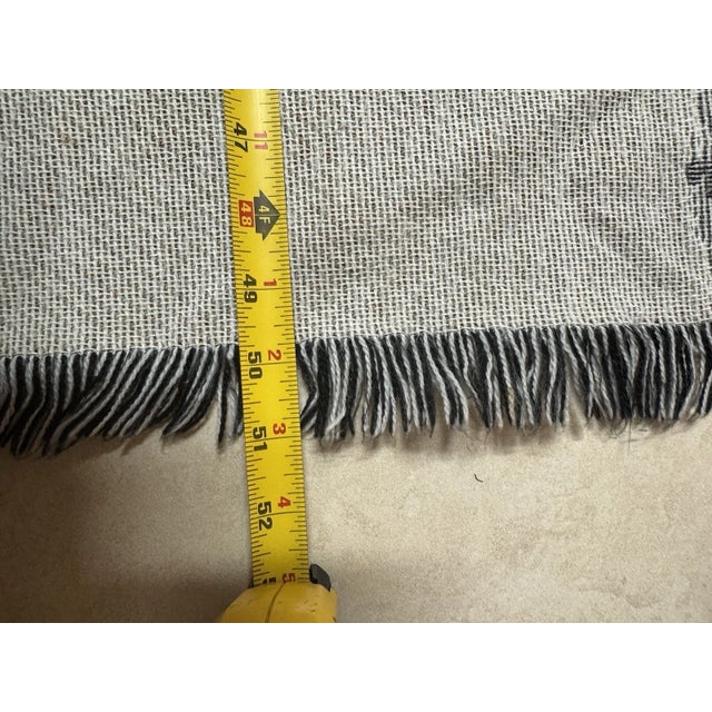 Vintage Winter Reindeer & Sleigh Woven Tapestry Throw With Fringe For Sale - Image 15 of 15