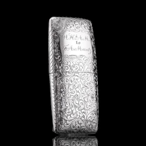 Victorian Sterling Silver Cigar Cheroot Case by Nathaniel Mills, 1842 For Sale - Image 16 of 18