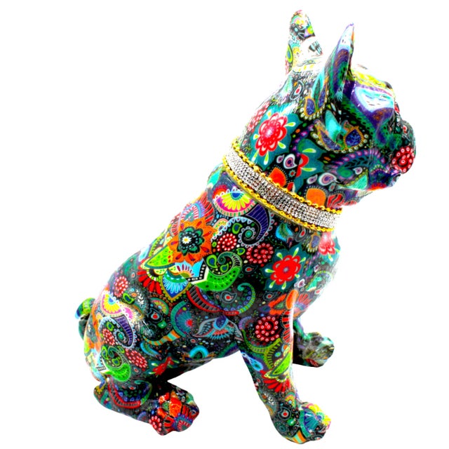 Interior Illusions Plus Standing Flower French Bulldog With Necklace For Sale - Image 4 of 7