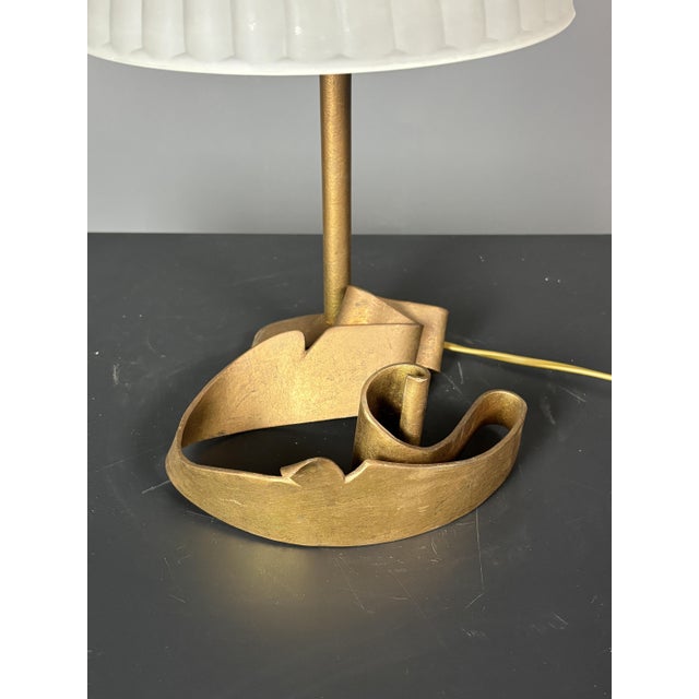 Art Deco Style Handcrafted Wrought Iron Desk Lamp, 1980s For Sale - Image 9 of 18