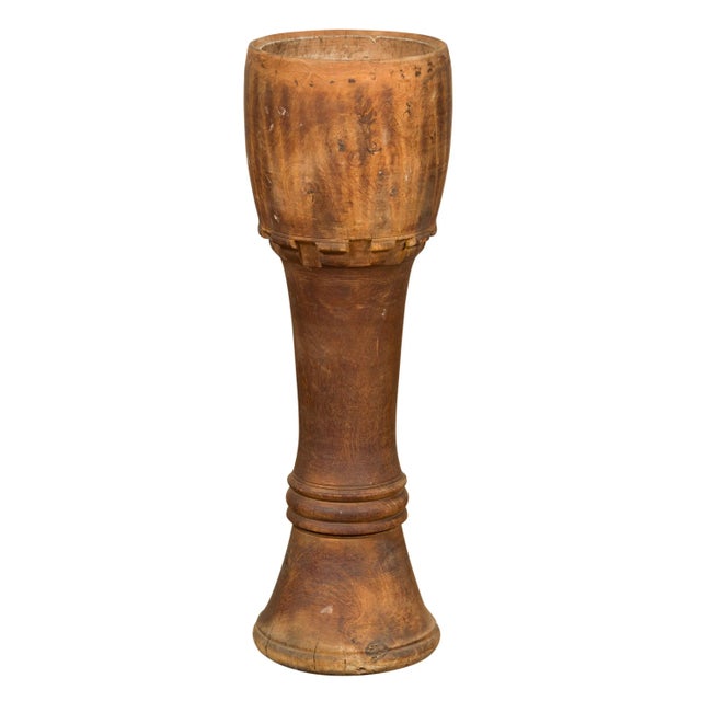 Antique Thai Freestanding Ceremonial Drum with Natural Patina For Sale - Image 10 of 10