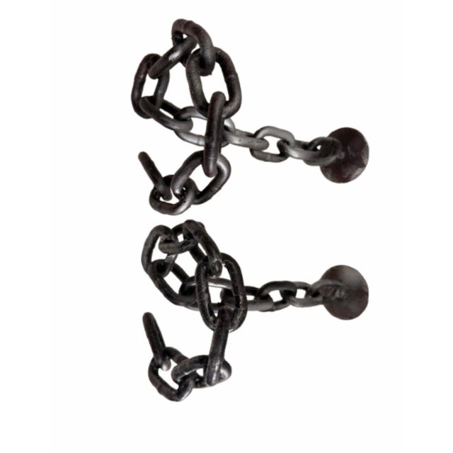 Mid 20th century Illusionistic Brutalist Chain Link Candlesticks - A Pair For Sale - Image 10 of 10