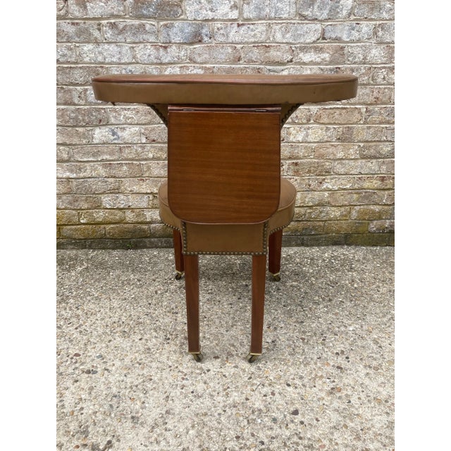 English Late 19th Century English Leather Cock Fighting Chair For Sale - Image 3 of 11