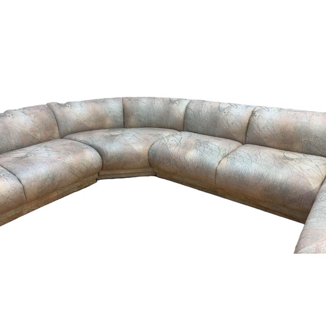 Light Pink Postmodern L Shaped Sectional Sofa by Bernhardt for Reupholstery For Sale - Image 8 of 10