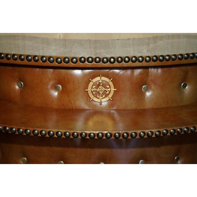 Gold Mid-Century Modern Clad Home Cocktail Bar and Stools, Set of 3 For Sale - Image 8 of 18