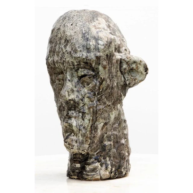 Aldonza, Head, 2019, Nephiline-Manganese Glazed Ceramic For Sale - Image 13 of 15