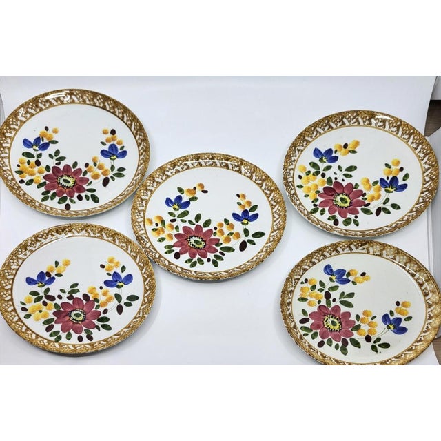 Mid-Century Modern Vintage Earthenware Plates and Dishes, Set of 12 For Sale - Image 3 of 14