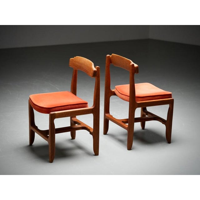 Set of Two Véronique Dining Chairs in Dark Oak and Pierre Frey Fabric by Guillerme et Chambron A very charming set of two...