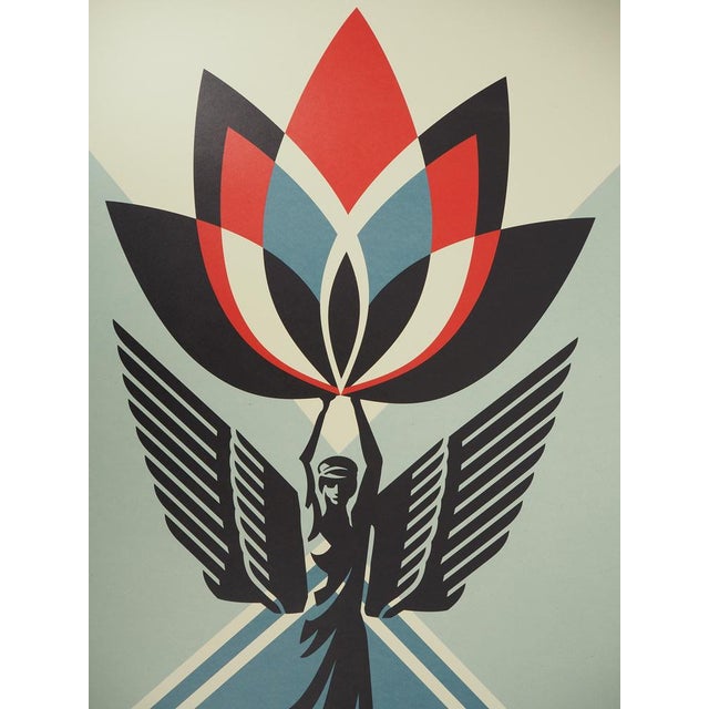 Contemporary Shepard Fairey, Lotus Angel, Lithograph For Sale - Image 3 of 9