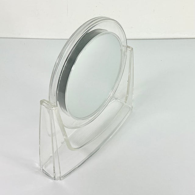 1970s Vintage Lucite Tabletop Flip Makeup Mirror, Charles Hollis Jones Attributed For Sale - Image 14 of 18